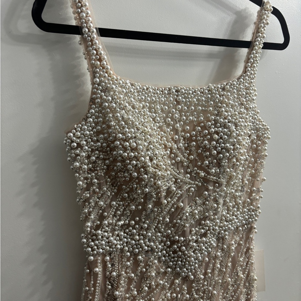 Evening Gown Pearl Beaded Show Stopping Elegant Dress - Picture 1 of 12